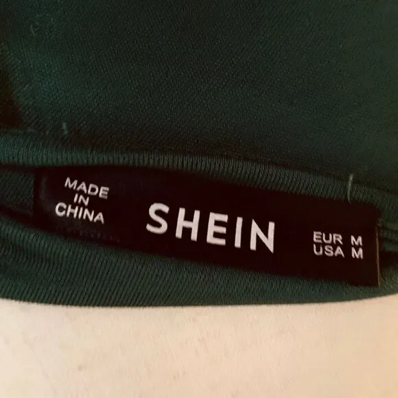 Shein Scallop Hem & Sleeve Dress Women’s Size S Teal Green Short Sleeve Casual S - Picture 6 of 11